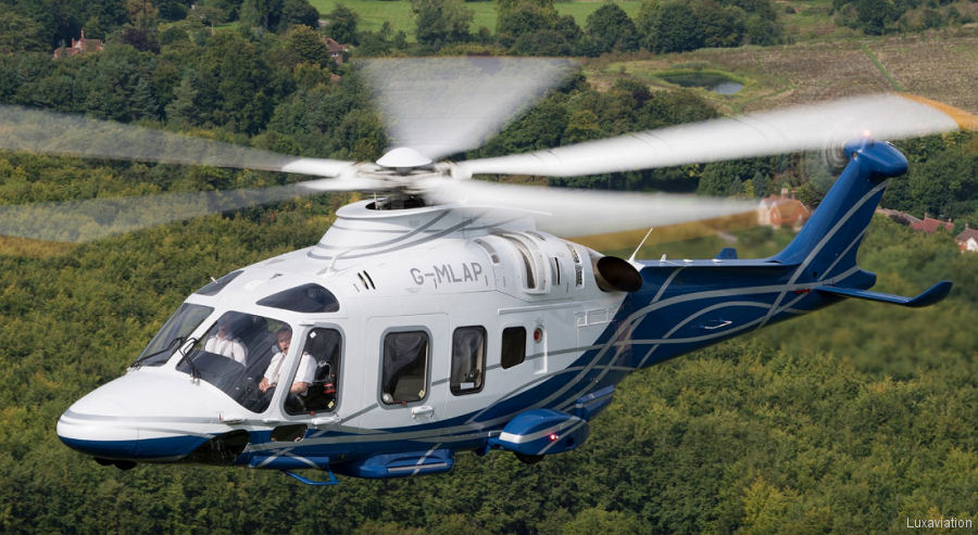 Helicopter AgustaWestland AW169 Serial 69020 Register PS-DNW G-MLAP used by Starspeed Ltd. Built 2017. Aircraft history and location