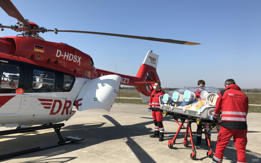 DRF’ New H145 Debuts EpiShuttle Stretcher