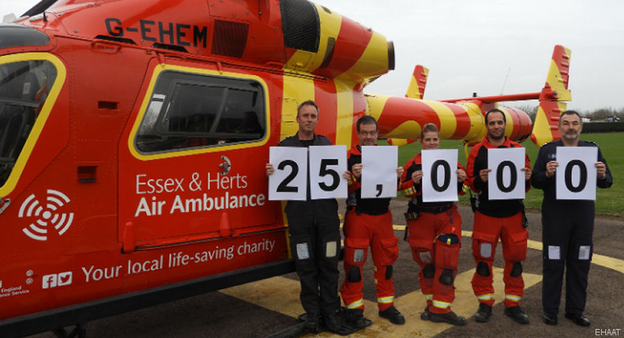 25,000 Missions for Essex & Herts Air Ambulance