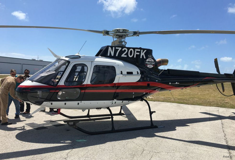 Helicopter Airbus H125 Serial 8726 Register N720FK N579AH used by FKMCD (Florida Keys Mosquito Control District) ,Airbus Helicopters Inc (Airbus Helicopters USA). Built 2019. Aircraft history and location