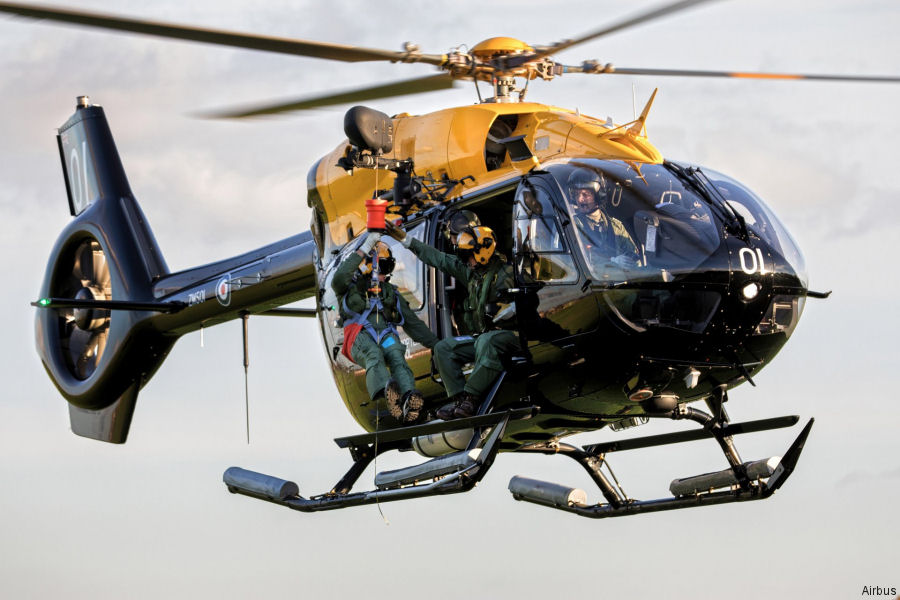 Helicopter Airbus H145 / EC145T2 Serial 20123 Register ZM501 G-CKGE G-CJIZ used by Ministry of Defence (MoD) DHFS ,Airbus Helicopters UK. Built 2017. Aircraft history and location