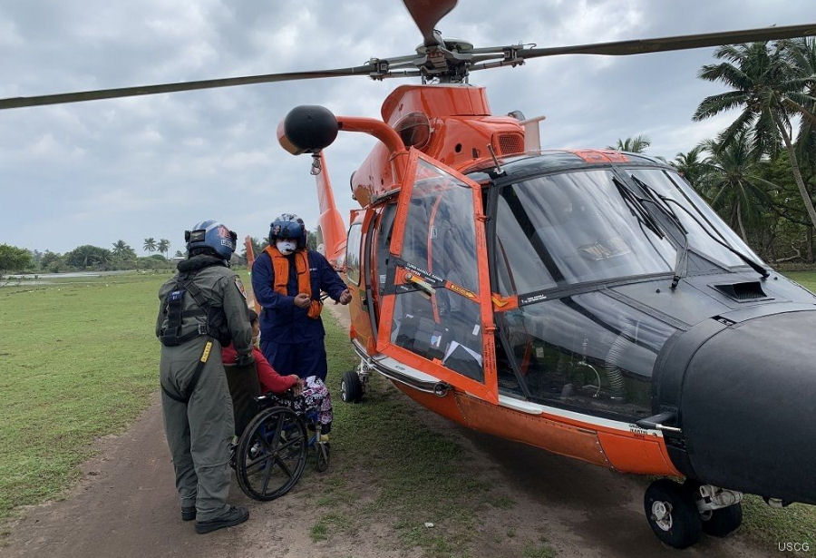 USCG Dolphin in Honduras after Hurricane Eta