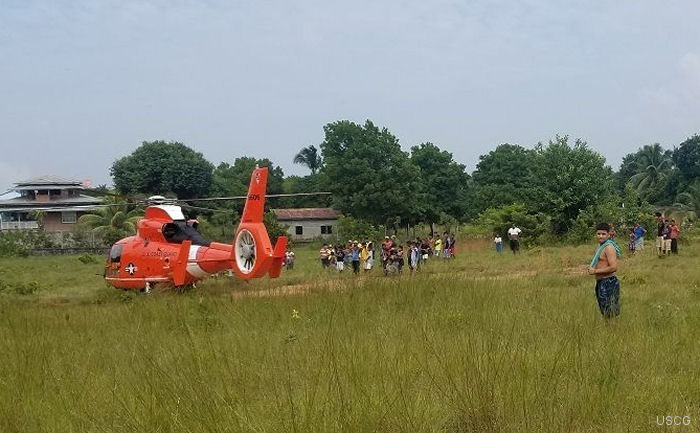 USCG Dolphin in Honduras after Hurricane Eta