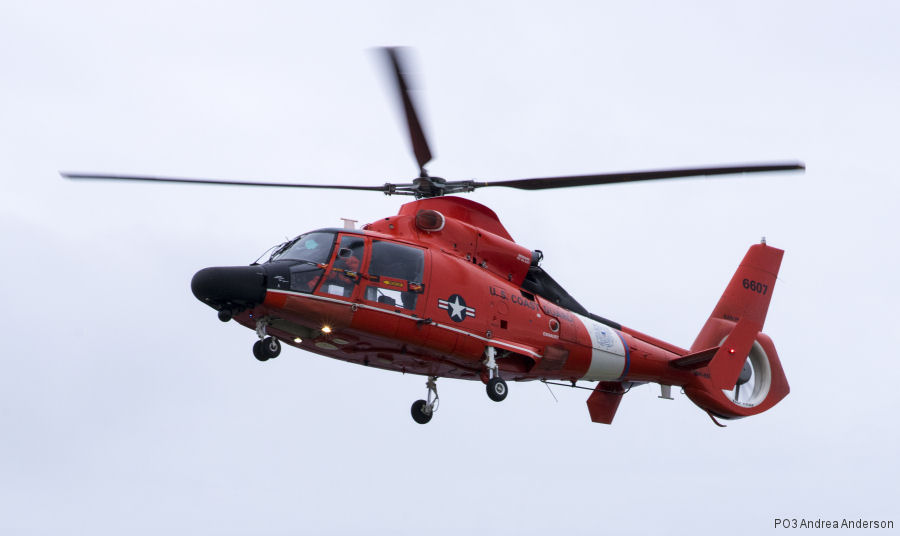 Helicopter Eurocopter AS365 Dauphin 2 Serial 6804 Register 6607 F-WWOR used by US Coast Guard USCG ,Eurocopter France. Aircraft history and location