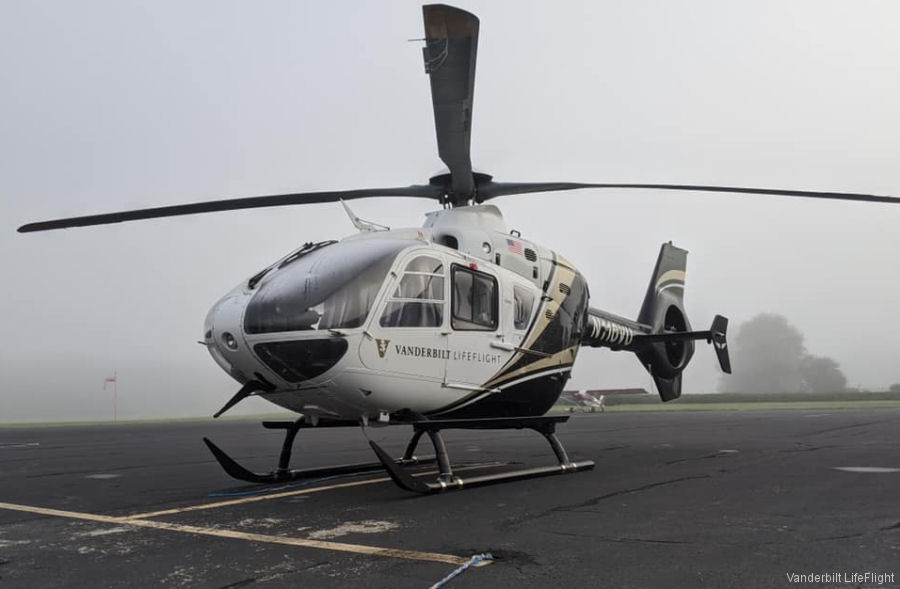 Helicopter Eurocopter EC135T2+ Serial 0605 Register N110VU N435UW used by Vanderbilt LifeFlight ,UW Health (UW Health Med Flight) ,Air Methods. Built 2007. Aircraft history and location