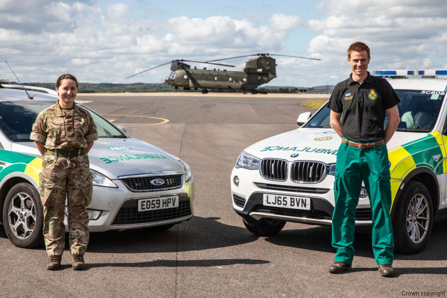 RAF Chinook Personnel Volunteering in NHS