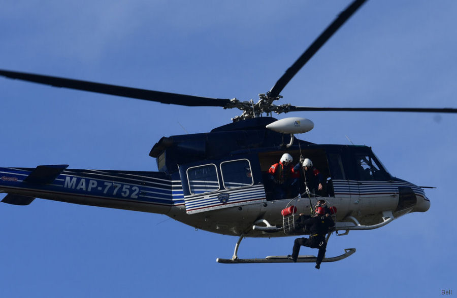 Helicopter Bell 412EP Serial 36260 Register MAP-7752 used by Policija na Republika Makedonija (Police of the Republic of Macedonia). Aircraft history and location