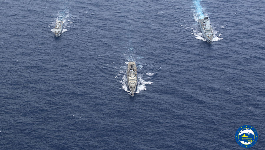 Greek, German and Italian ships at Op IRINI