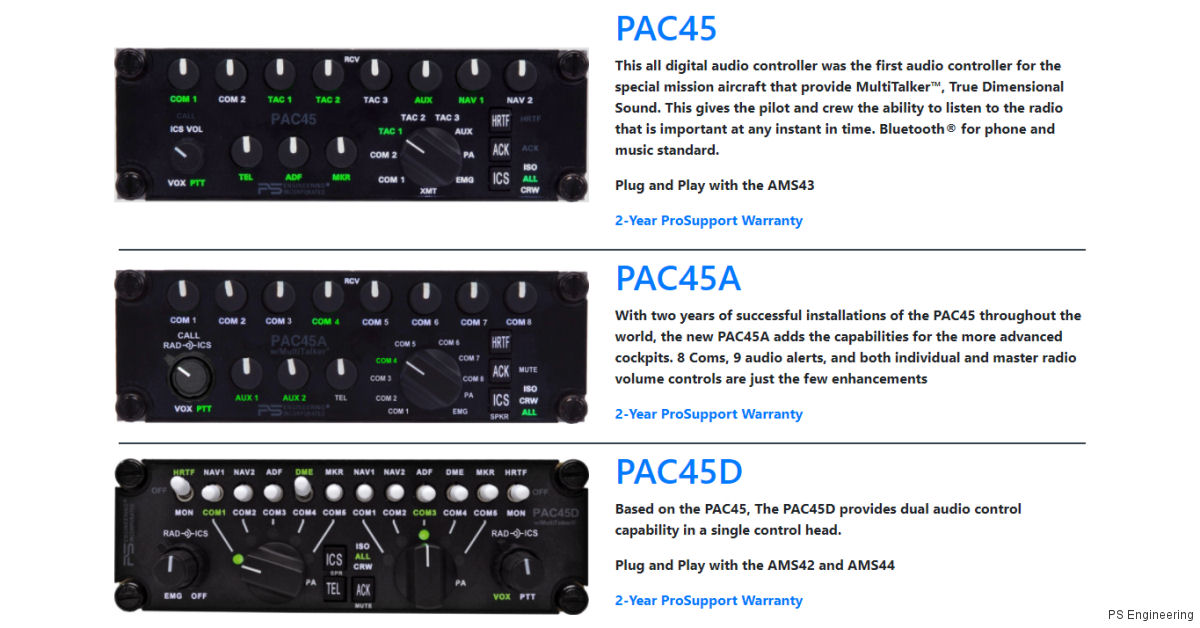 PAC45A Audio System for Black Hawk Upgrade