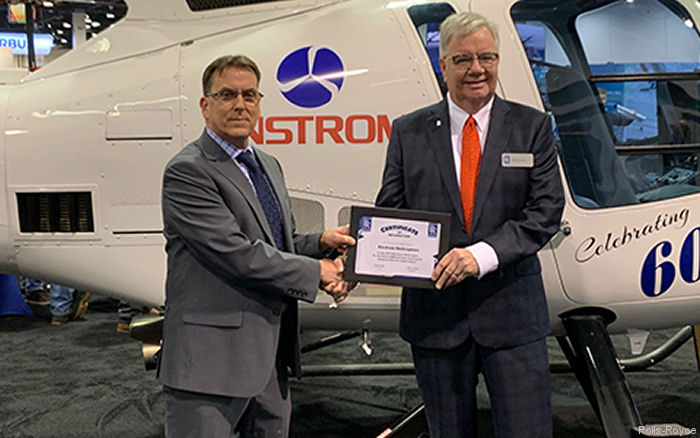 Rolls-Royce Delivers 250th Engine to Enstrom