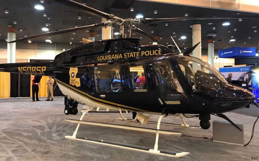Helicopter Bell 407GXP Serial 54666 Register N508SP N638GX used by LSP (Louisiana State Police) ,Bell Helicopter. Built 2016. Aircraft history and location