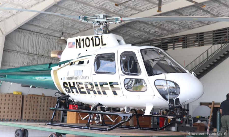 Helicopter Airbus H125 Serial 8646 Register N101DL N536AH used by HCSO (Hillsborough County Sheriff Office) ,Airbus Helicopters Inc (Airbus Helicopters USA). Aircraft history and location