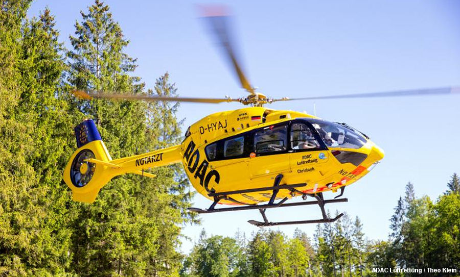 Helicopter Airbus H145D2 / EC145T2 Serial 20103 Register D-HYAJ used by ADAC Luftrettung ADAC Christoph Brandenburg (ADAC) ,Christoph 1 (ADAC). Built 2016. Aircraft history and location