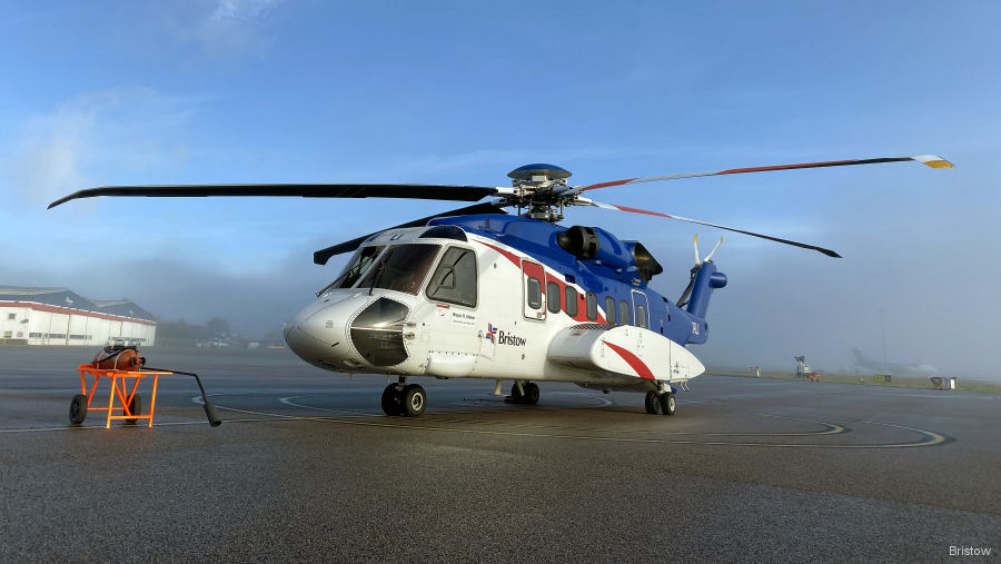 Helicopter Sikorsky S-92A Serial 92-0056 Register G-MRLI G-CKGZ LN-OQF used by Bristow ,Helikopter Service. Built 2007. Aircraft history and location