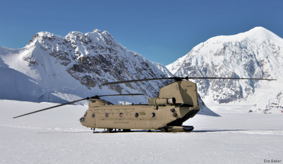 Chinook Flies to Denali Peak in Alaska