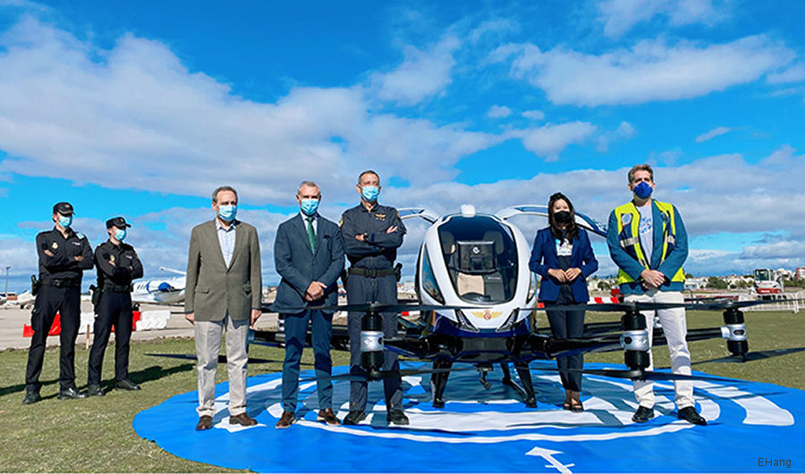 Ehang 216 with the Spanish National Police