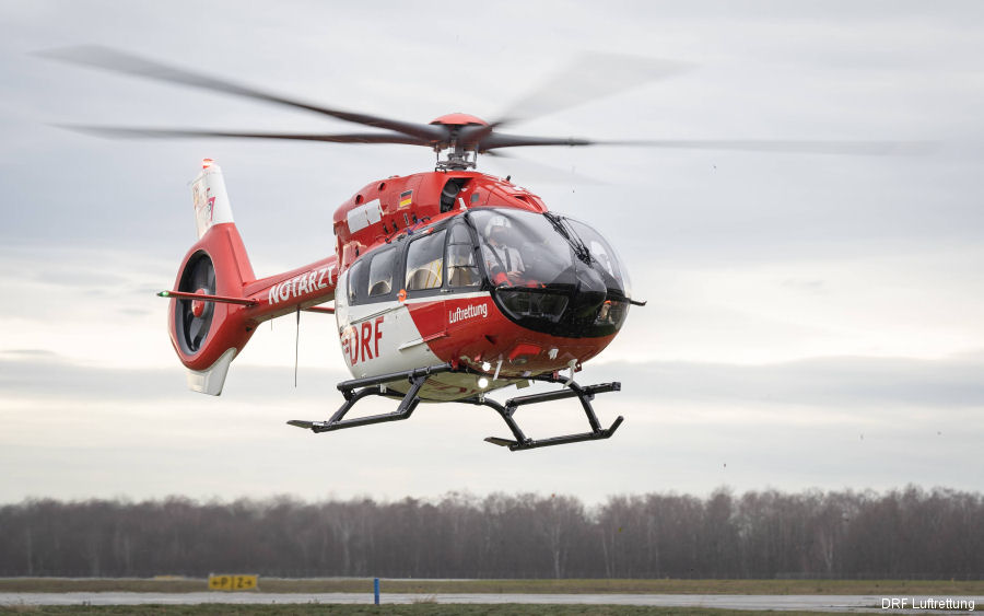 Helicopter Airbus H145D3  Serial 21009 Register D-HXFA D-HCBP used by DRF Luftrettung DRF Christoph 51 (DRF) ,Christoph 62 (DRF) ,Airbus Helicopters Deutschland GmbH (Airbus Helicopters Germany). Built 2020. Aircraft history and location