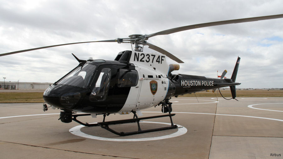 Helicopter Airbus H125 Serial 8817 Register N2374F N126AH used by HPD (Houston Police Department) ,Airbus Helicopters Inc (Airbus Helicopters USA). Built 2020. Aircraft history and location