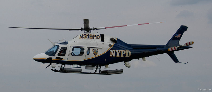 Helicopter Agusta A119 Koala Serial 14040 Register N319PD used by Bell Helicopter ,NYPD (New York City Police Department). Built 2004. Aircraft history and location