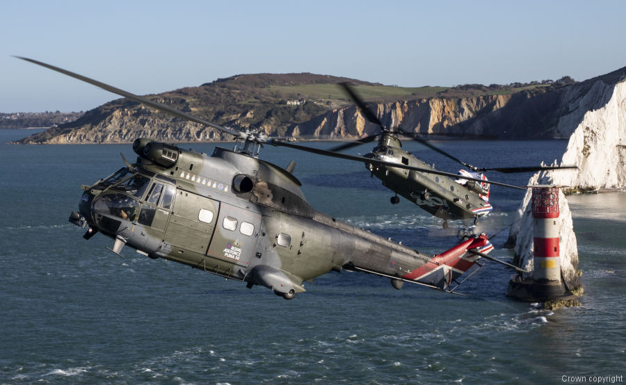 RAF Chinook and Puma Joint Flight