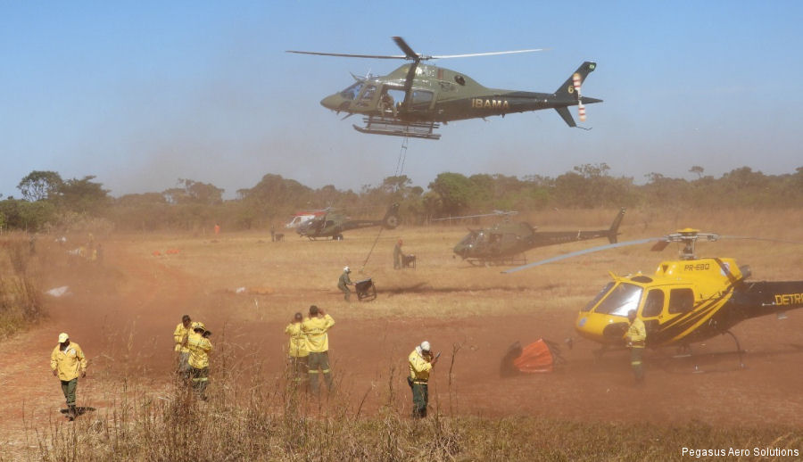 Firefighter Sling Dragon Aerial Dispenser in Brazil