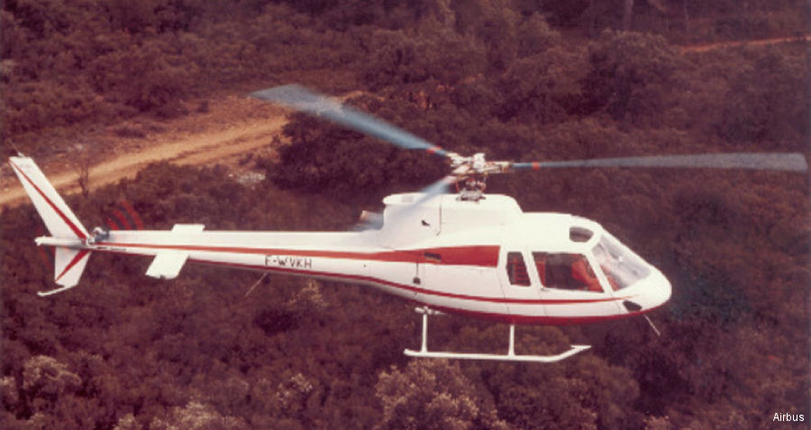 Helicopter Aerospatiale AS350C AStar Serial 001 Register F-WVKH used by Aerospatiale. Built 1974. Aircraft history and location