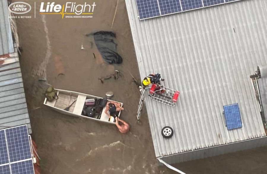 Flood Victims Winched from Rooftops in Australia