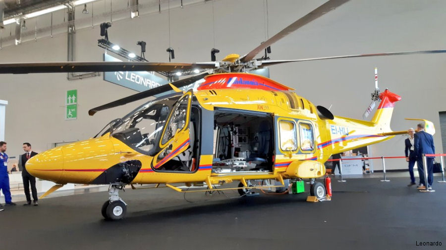 Helicopter AgustaWestland AW169 Serial 69040 Register EI-HIJ I-RAIS used by Alidaunia ,LCI Aviation (Lease Corporation International) ,Leonardo Italy. Built 2018. Aircraft history and location