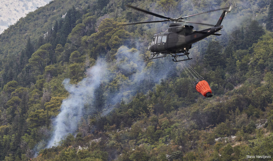 Bell 412EPi Battling Montenegro Wildfires