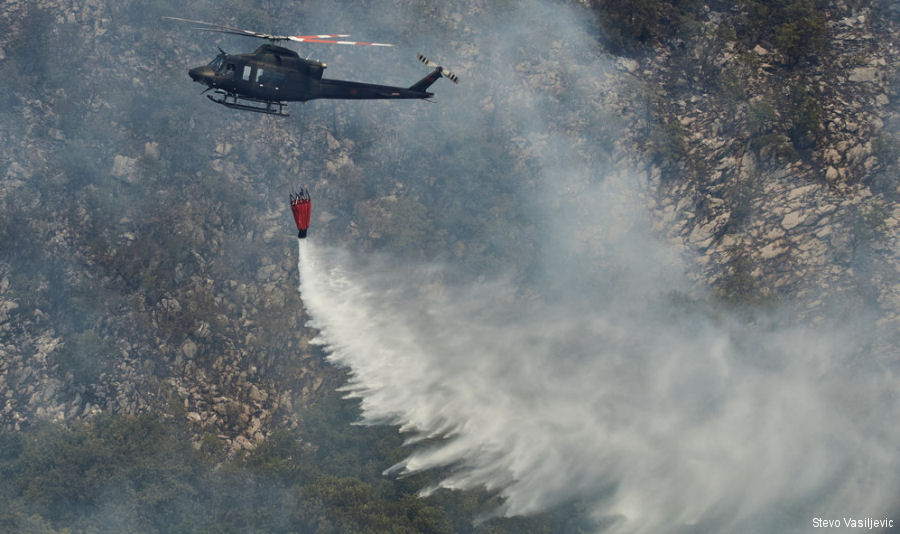 Bell 412EPi Battling Montenegro Wildfires