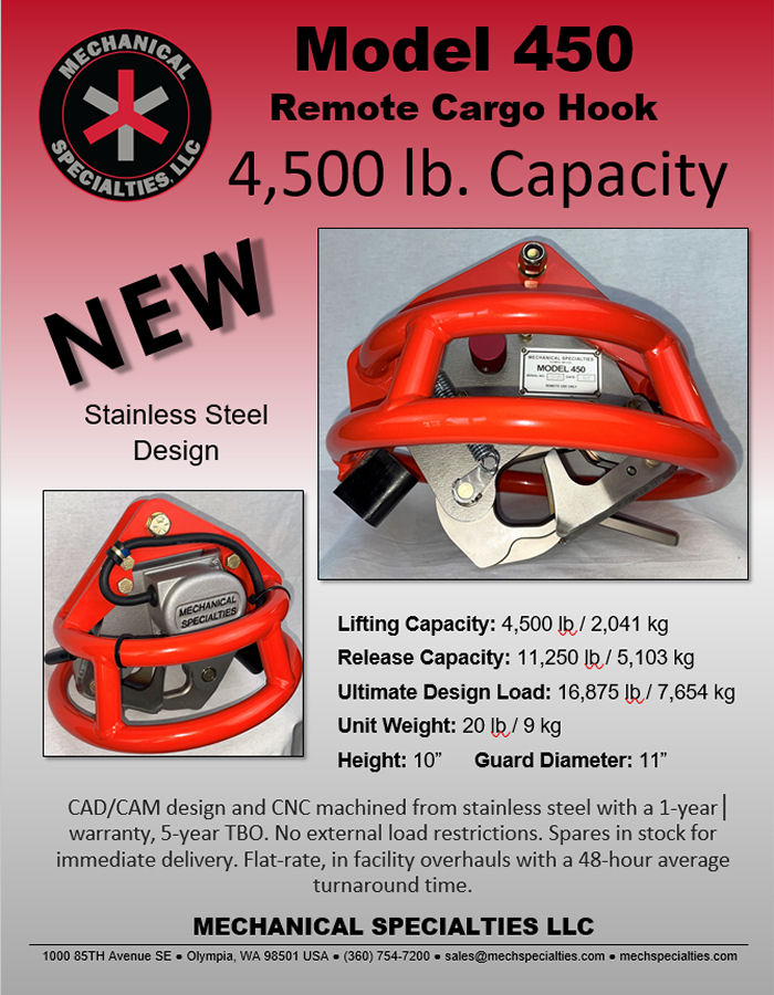 Stainless Steel 4,500 Capacity Remote Cargo Hook
