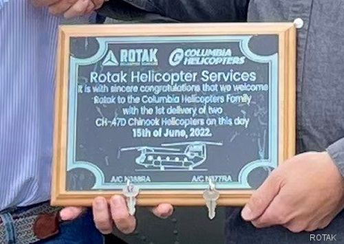 Two Columbia CH-47D Chinooks to Rotak Alaska
