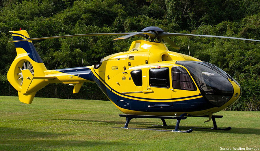 Helicopter Eurocopter EC135P2+ Serial 0534 Register N219GD B-KST used by LFN (Life Flight Network) ,TVPX ,Eurocopter Malaysia. Built 2007. Aircraft history and location