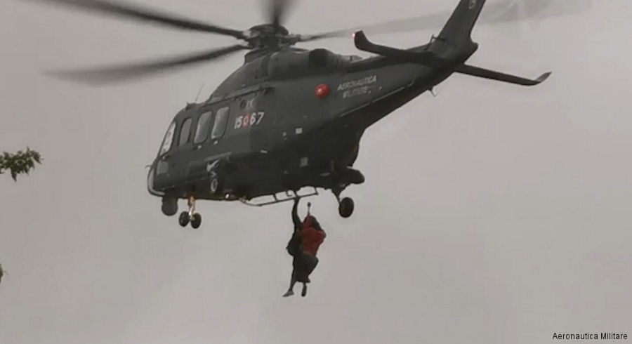 Italian Rescue Helicopters During Emilia-Romagna Flooding