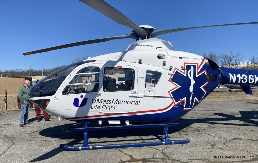 Helicopter Eurocopter EC135P2 Serial 0494 Register N136KY used by UMass Memorial Life Flight ,Air Methods ,Duke Life Flight ,MAMA (Mountain Area Medical Airlift). Built 2006. Aircraft history and location