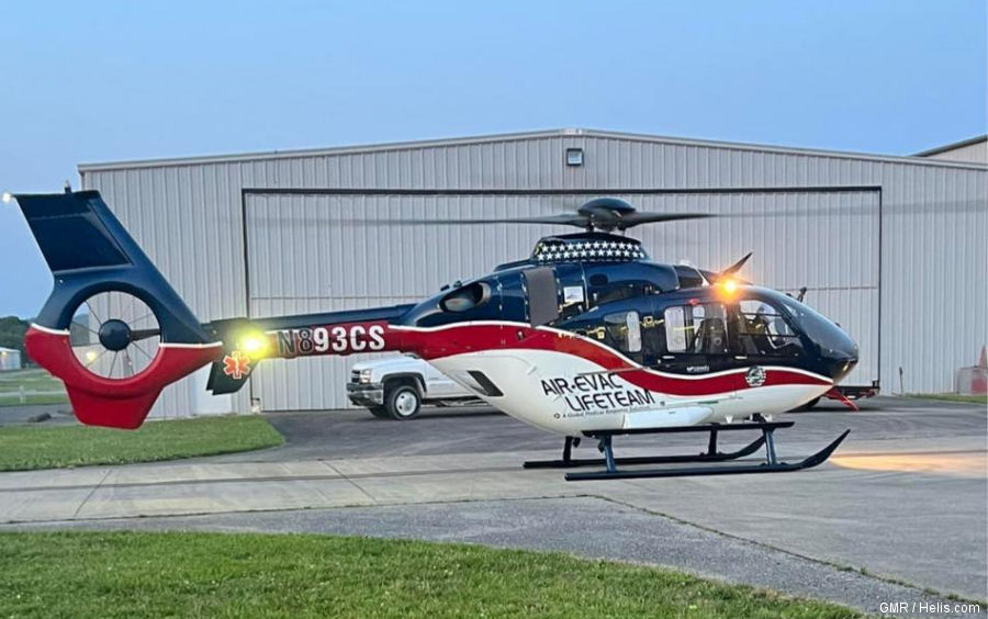Helicopter Airbus EC135P2+ Serial 1213 Register N893CS N324AH used by Air Evac Lifeteam ,Sutter Health ,CALSTAR ,Airbus Helicopters Inc (Airbus Helicopters USA). Built 2016. Aircraft history and location