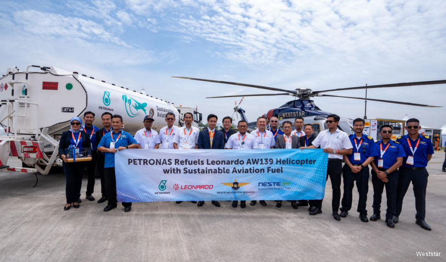Weststar AW139 Flies with Sustainable Aviation Fuel