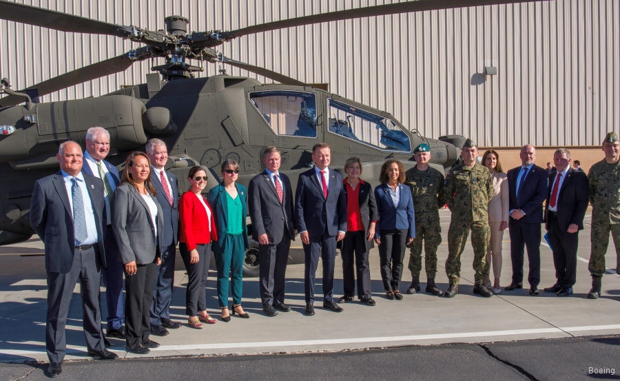 Poland Minister of Defense Visits Boeing Apache Site