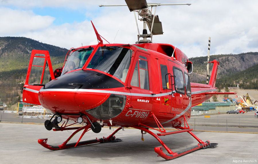 Helicopter Bell 212 Serial 31301 Register C-FWBH ZK-HIB JA9929 used by Blackcomb Helicopters ,Oceania Aviation Ltd OAL ,Kaijō Hoan-chō JPCG (Japanese Coast Guard). Built 1988. Aircraft history and location
