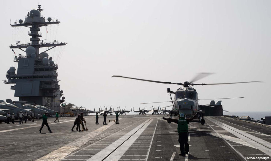 Wildcat is First Royal Navy Helicopter to Land on USS Gerald R Ford