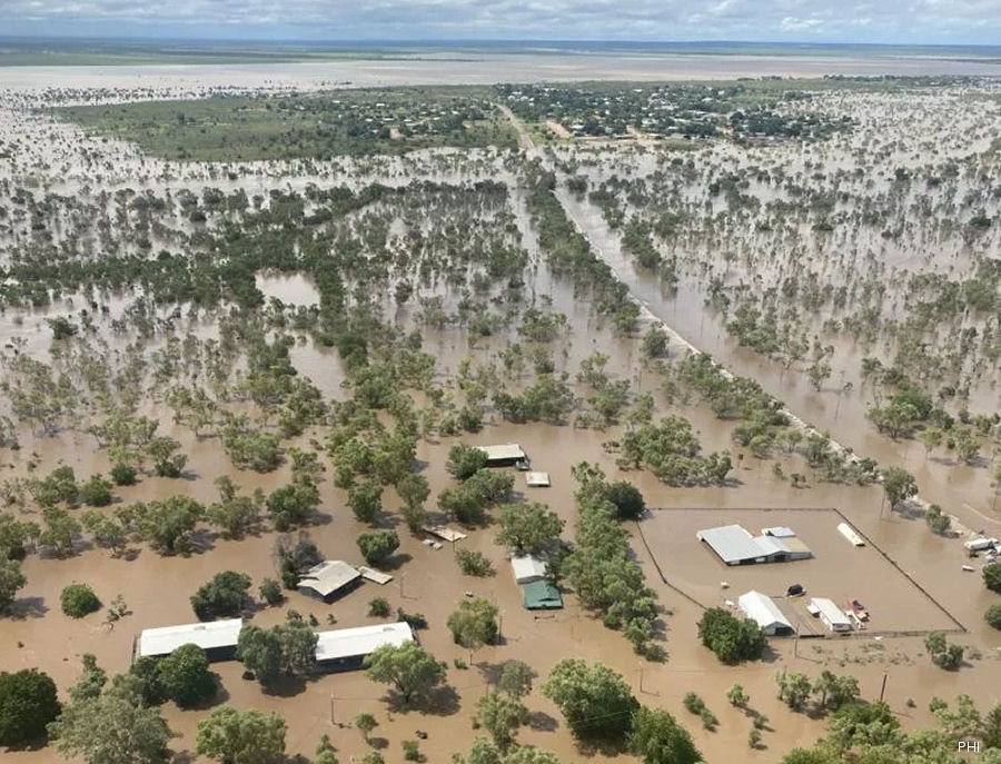 PHI Helicopters in the Western Australia Flooding