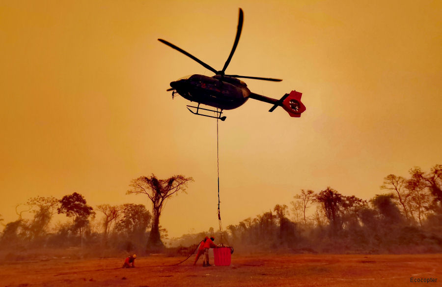 Ecocopter+Helisul H145 Fighting Forest Fires in Bolivia