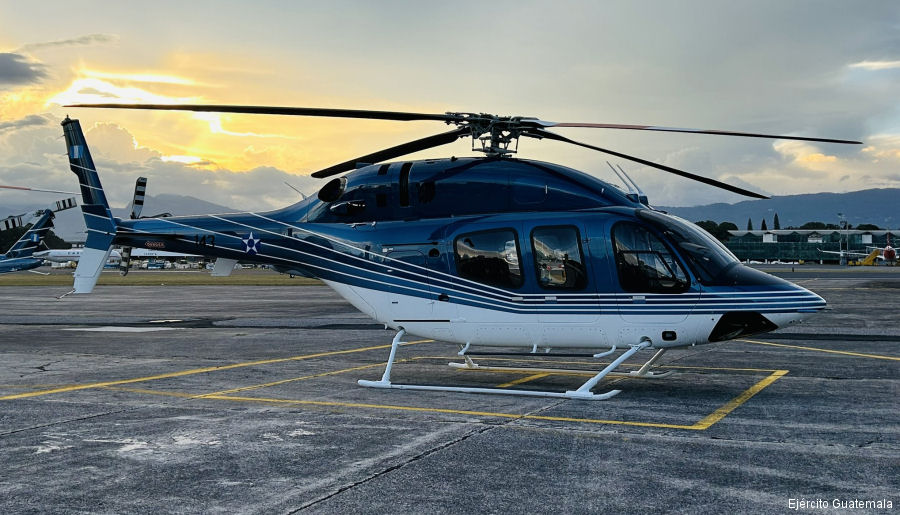 Helicopter Bell 429 Serial 57483 Register 143 N911YJ C-GNDV used by Fuerza Aerea Guatemalteca (Guatemalan Air Force) ,Bell Helicopter ,Bell Helicopter Canada. Built 2023. Aircraft history and location