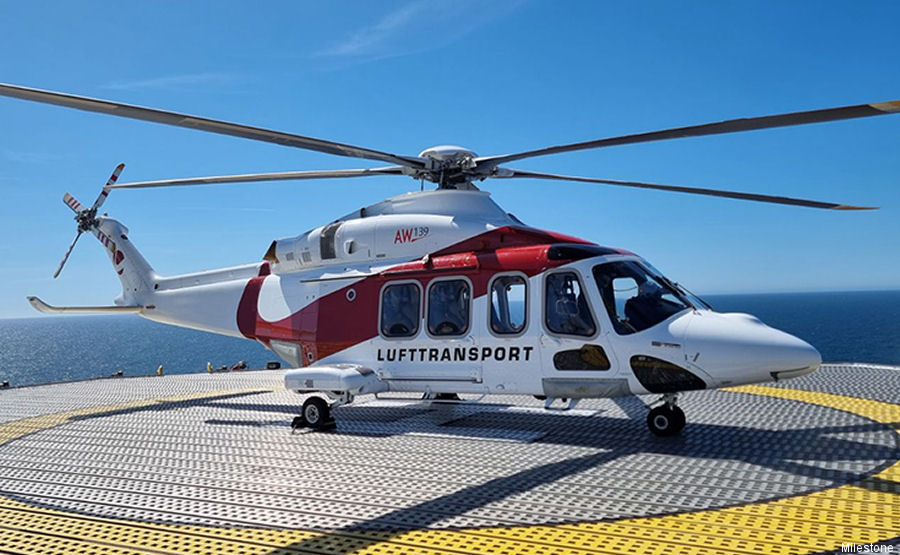 Lufttransport Leases AW139 for Operations in the North Sea