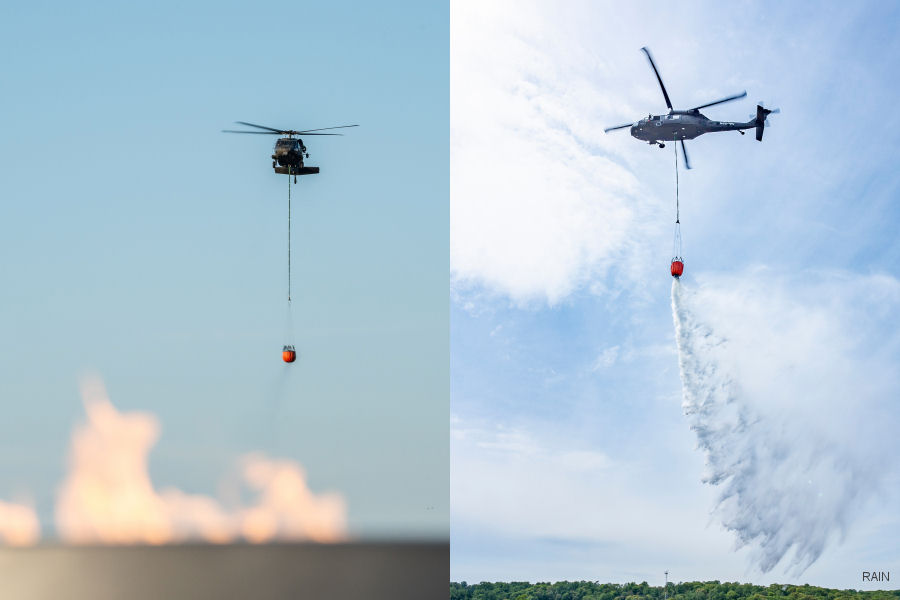 Rain Autonomous Black Hawk Firefighter Demonstration