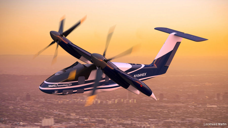 Sikorsky Hybrid eVTOL Tilt-Wing Demonstrator HEX