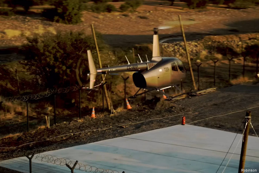 Chilean Cherry Crop Protection with Robinson R66 Helicopter