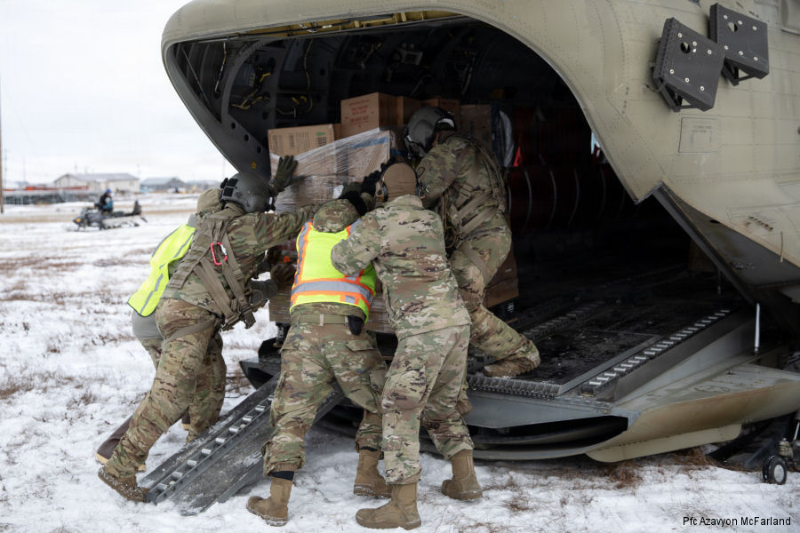 National Guard Chinook Delivers Food to Remote Alaskan School