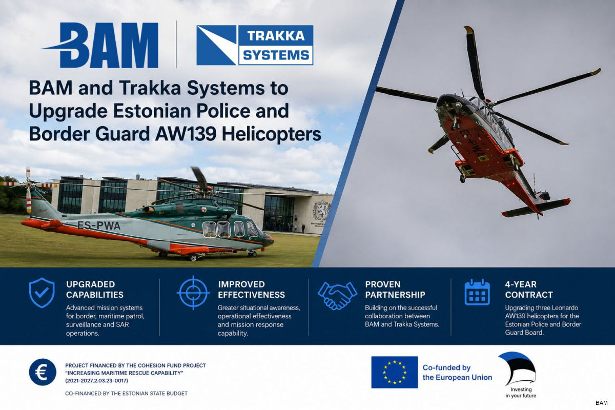 Estonia Upgrades Police AW139 Fleet with New Mission Systems