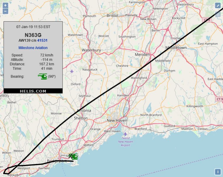 AgustaWestland AW139 N363G flight track ads-b